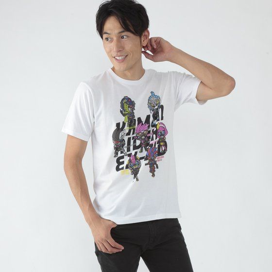 仮面ライダーエグゼイド デフォルメ柄tシャツ ショップ 白