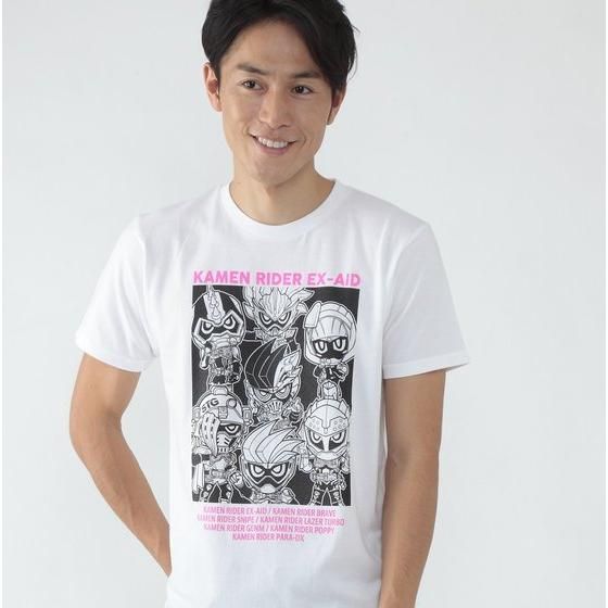 仮面ライダーエグゼイド デフォルメ柄tシャツ ショップ 白