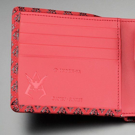機動戦士ガンダム×印傳屋　シャア専用 二折財布（赤×黒）