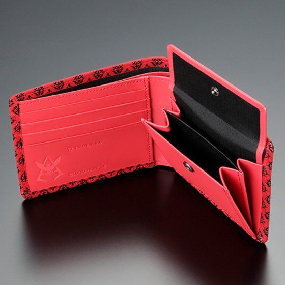 機動戦士ガンダム×印傳屋　シャア専用 二折財布（赤×黒）