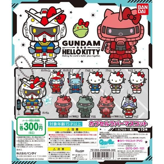 GUNDAM×HELLO KITTY　カプセルラバーマスコット