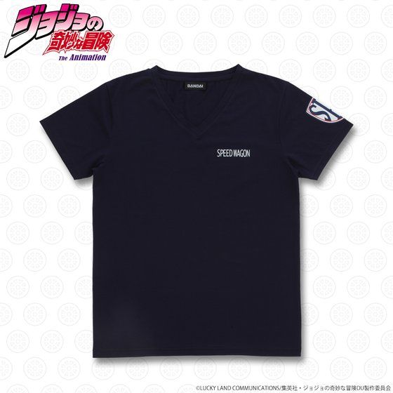 Pb限定 ジョジョの奇妙な冒険 ダイヤモンドは砕けない スピードワゴン財団tシャツ ネイビー バンコレ