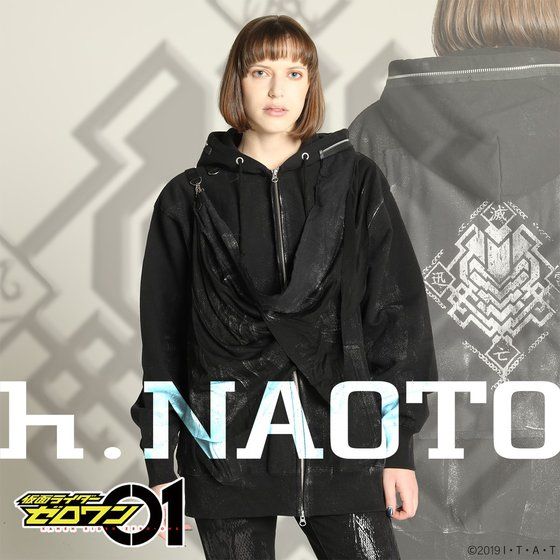 仮面ライダーゼロワン×h.NAOTO 滅亡迅雷 滅パーカー（衣装風のドレープ