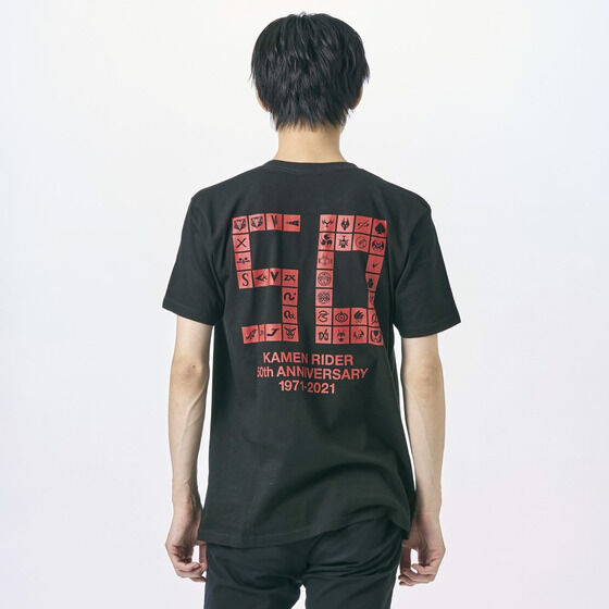 仮面ライダー50th　仮面ライダーリバイス＆仮面ライダーシリーズ　50ブロック柄Tシャツ