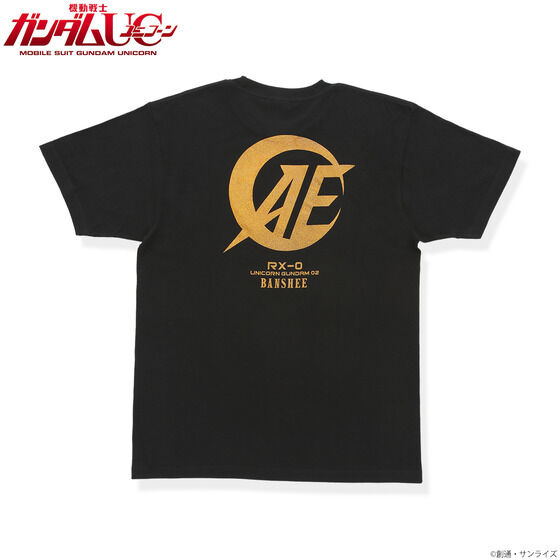 機動戦士ガンダムUC ゴールドラメプリント Tシャツ 【2022年9月発送】