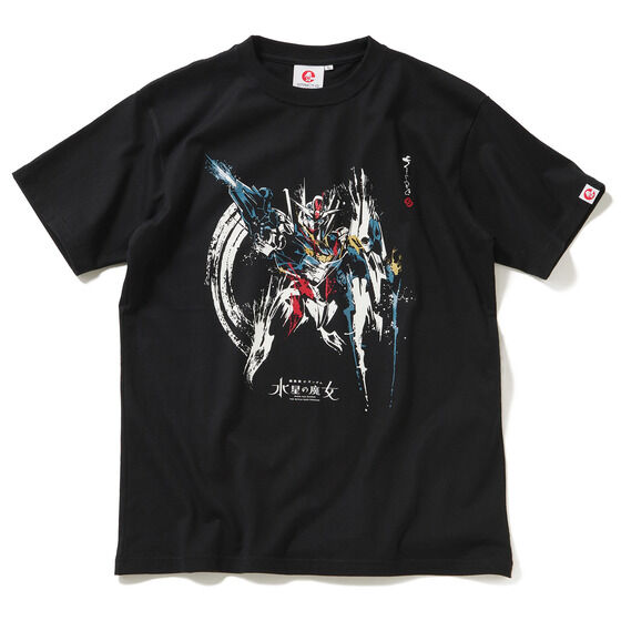 STRICT-G JAPAN『機動戦士ガンダム 水星の魔女』筆絵Tシャツ ガンダム・エアリアル柄