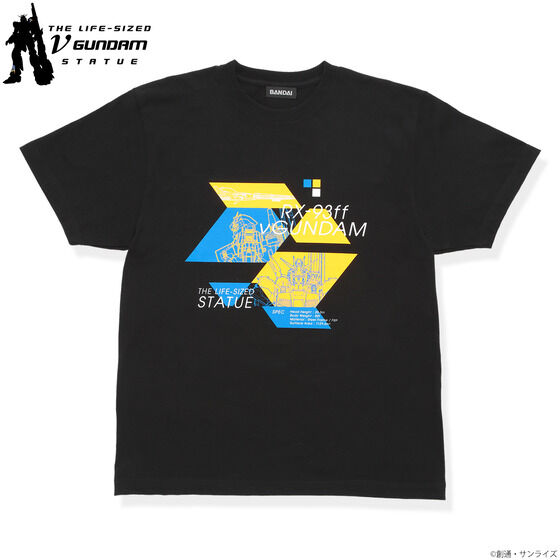 実物大νガンダム立像 Tシャツ ブラック×オレンジ 【2023年2月発送】