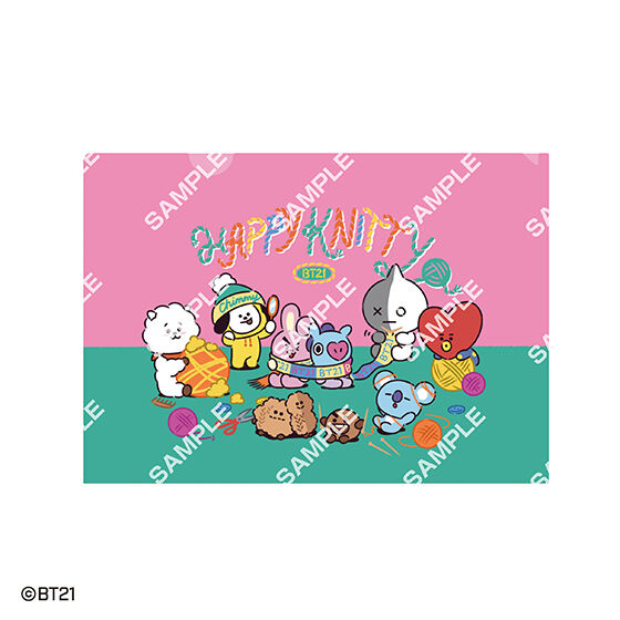 【フラットガシャポン】BT21 クリアファイルコレクション ～HAPPY  KNITTY～