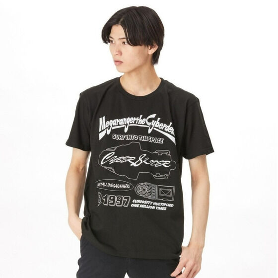 電磁戦隊メガレンジャー　Tシャツ　サイバーデリックス柄ブラックバージョン