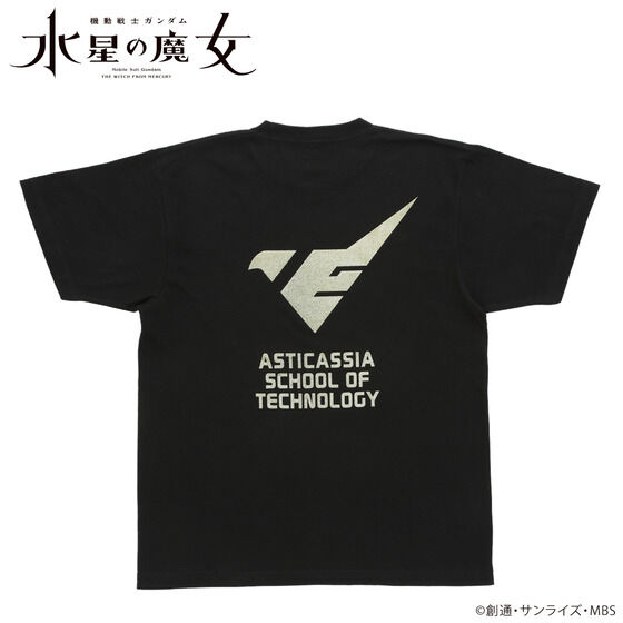 機動戦士ガンダム 水星の魔女 ゴールドラメプリント Tシャツ アスティカシア高等専門学園モデル 【2023年4月発送】