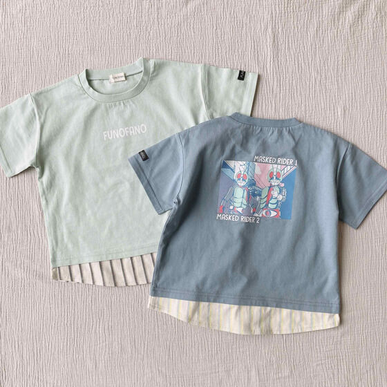 FUNOFANO×仮面ライダー1号・2号　後ろボックスプリント半袖Tシャツ