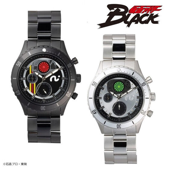 ゴロゴロタヌキ仮面ライダーBLACK RX　クロノグラフ腕時計　ウォッチ　仮面ライダーブラック