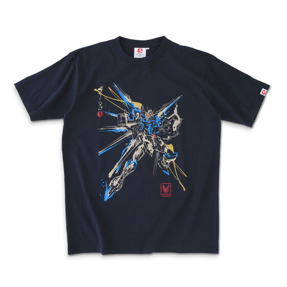 STRICT-G JAPAN『機動戦士ガンダムSEED FREEDOM』Tシャツ 筆絵風ライジングフリーダム柄