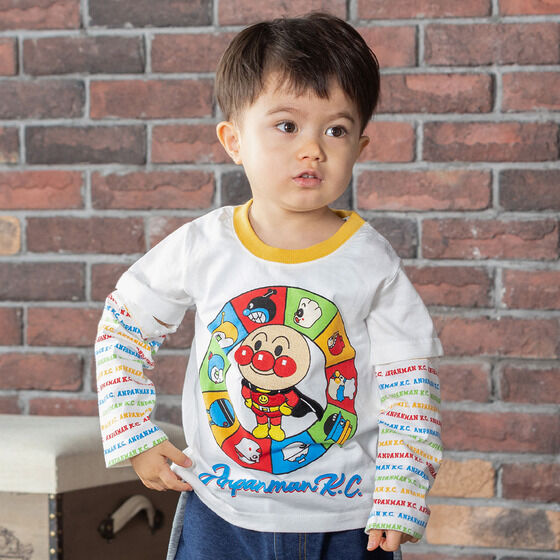 袖取り外し刺繍アンパンマン横顔長袖Tシャツ | それいけ