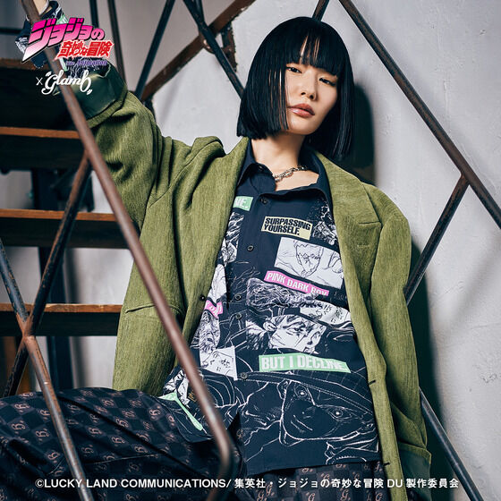 �A�j���w�W���W���̊�Ȗ`�� �_�C�������h�͍ӂ��Ȃ��x�~glamb Rohan Kishibe Shirt