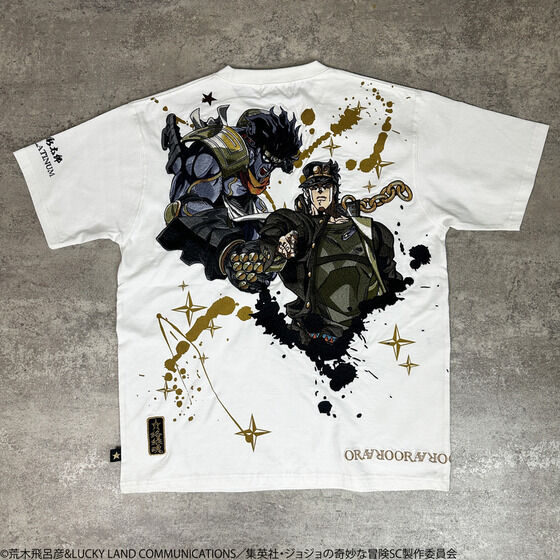 絡繰魂×ジョジョの奇妙な冒険 スターダストクルセイダース 刺繍Tシャツ