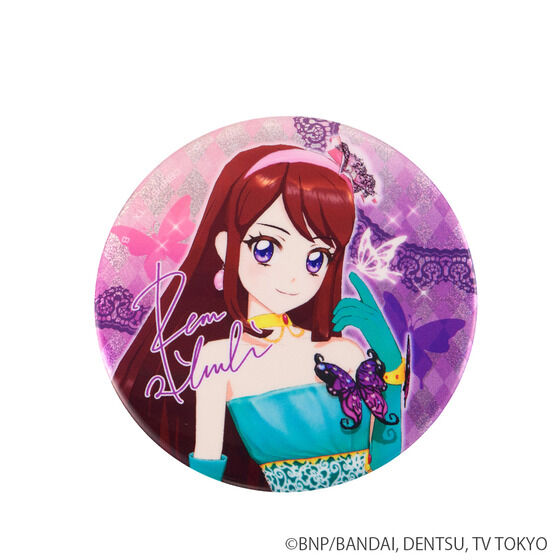 アイカツ AVIOT 缶バッジ 蘭 アイカツ！スタイル専属アドバイザー 紫吹 蘭 BIGホロ缶バッジ