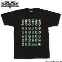 スーパー戦隊シリーズ40作品記念　歴代グリーン＆ブラック　フェイスTシャツ（S〜XXXL）