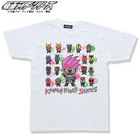 仮面ライダーシリーズ45周年記念　仮面ライダーエグゼイド＆平成ライダーマークデフォルメTシャツ