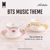 Noritake Cup＆Saucer set BTS Music Theme Boy With Luv ver./ Butter ver.