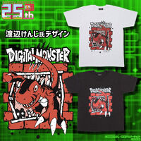 デジタルモンスター  25周年記念　デザインTシャツ　ティラノモン　　(渡辺けんじ氏デザイン)