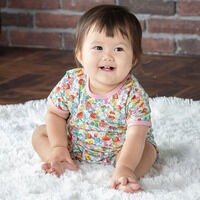 All-over print short-sleeved romper
