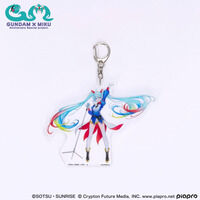 ガンダム45周年×初音ミク アクスタ+キービジュアル+缶バッジ 3点【新品】 ガンダム×初音ミク アクリルスタンド キービジュアルver. 【2025