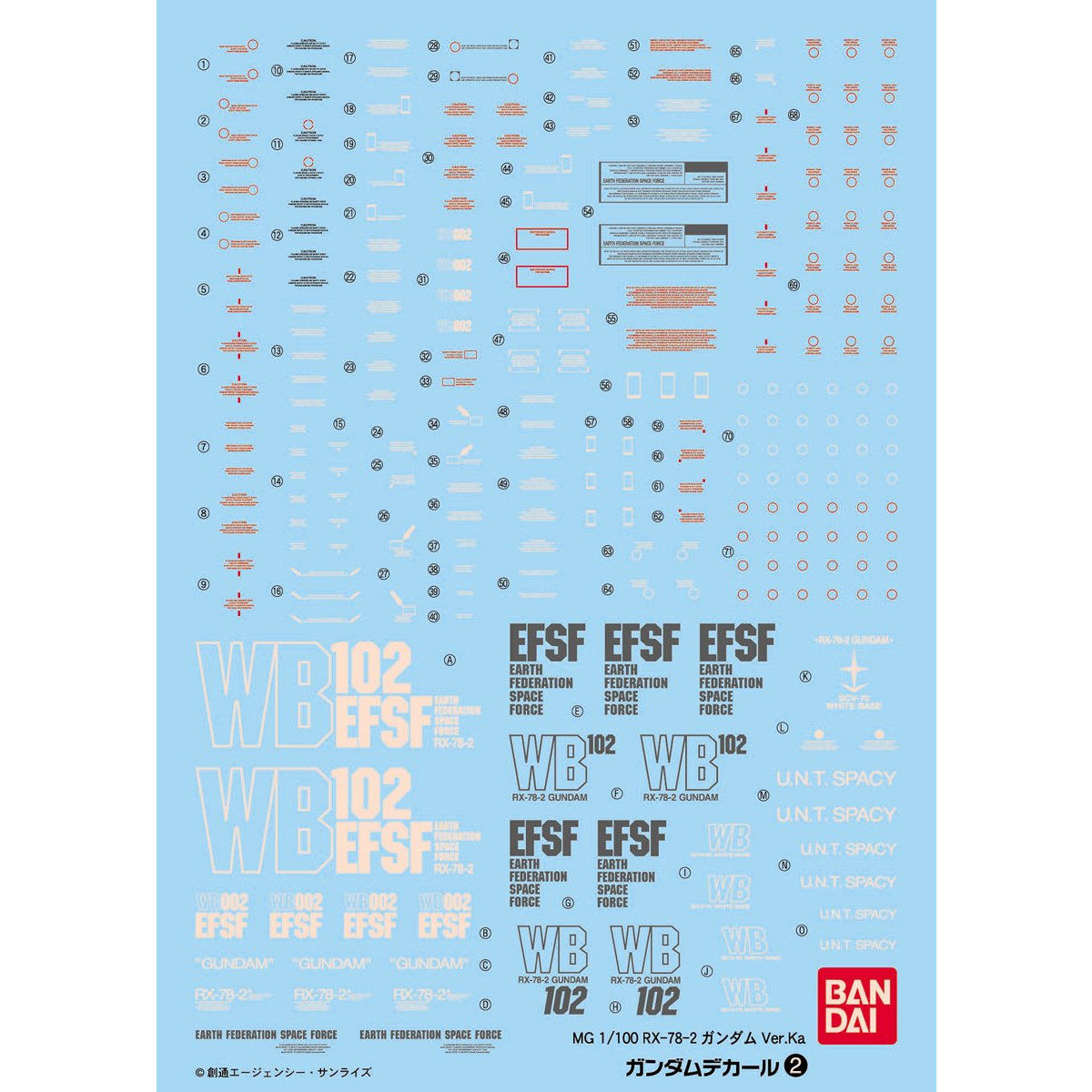 ガンダムデカールＮｏ.２ ＭＧ 1/100 RX-78-2 ガンダム Ver.Ka用