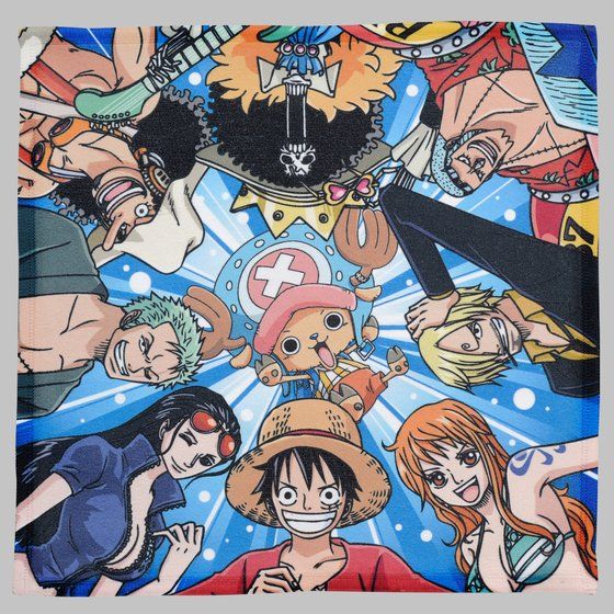 【未開封品】ONE PIECE タオル+バッグ 丸眞 ONE PIECE ワンピース ハンドタオル ミニタオル 豆タオル 15×15cm
