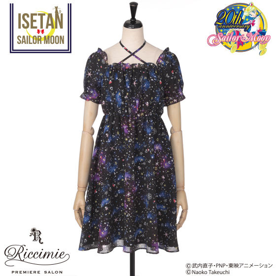 伊勢丹×セーラームーン 宇宙柄パフスリーブワンピース Riccimie PREMIERE SALONコラボ】美少女戦士セーラームーン