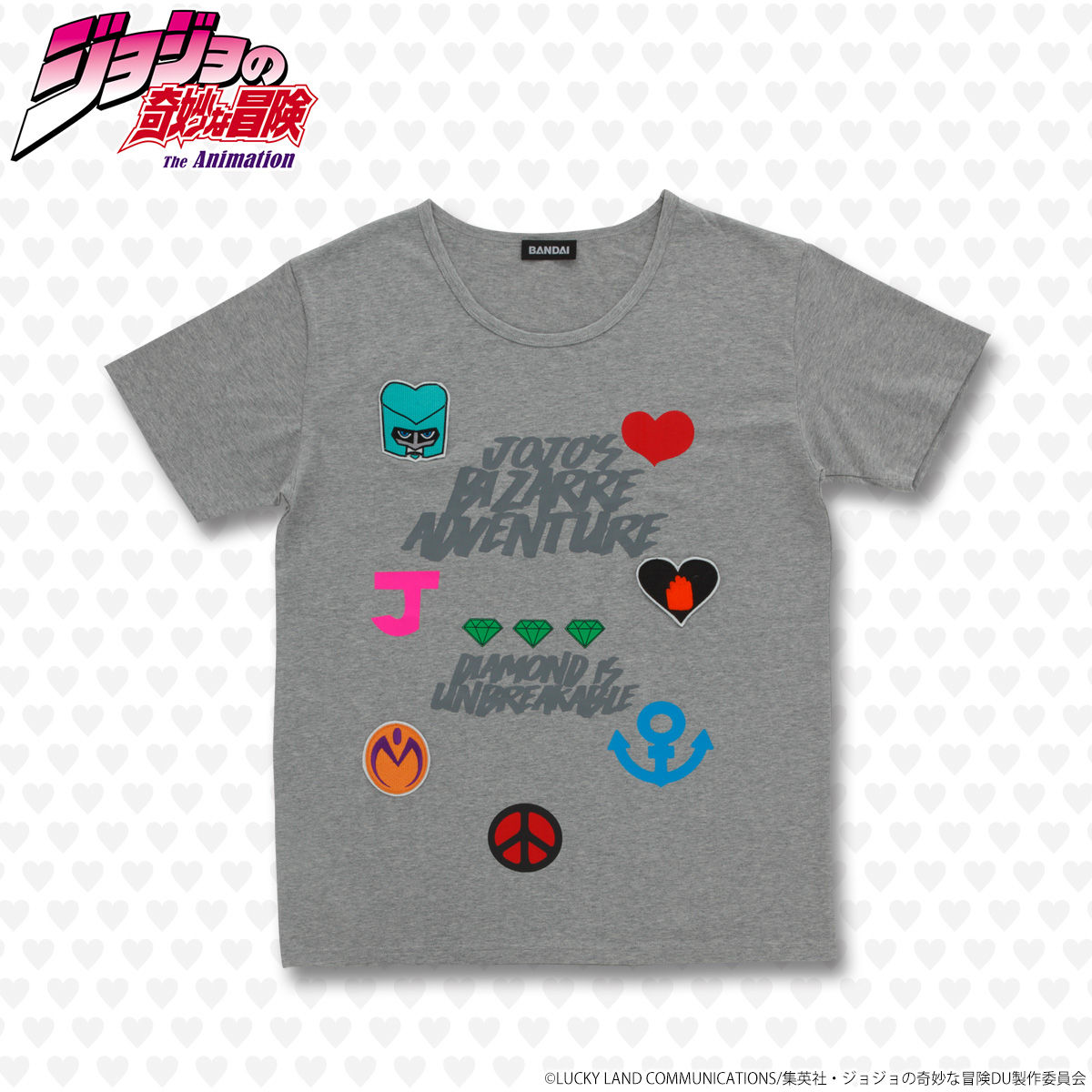 ジョジョの奇妙な冒険 ワッペンｔシャツ クレイジー ダイヤモンド 17年4月発送分 ジョジョの奇妙な冒険 ファッション アクセサリー バンダイナムコグループ公式通販サイト