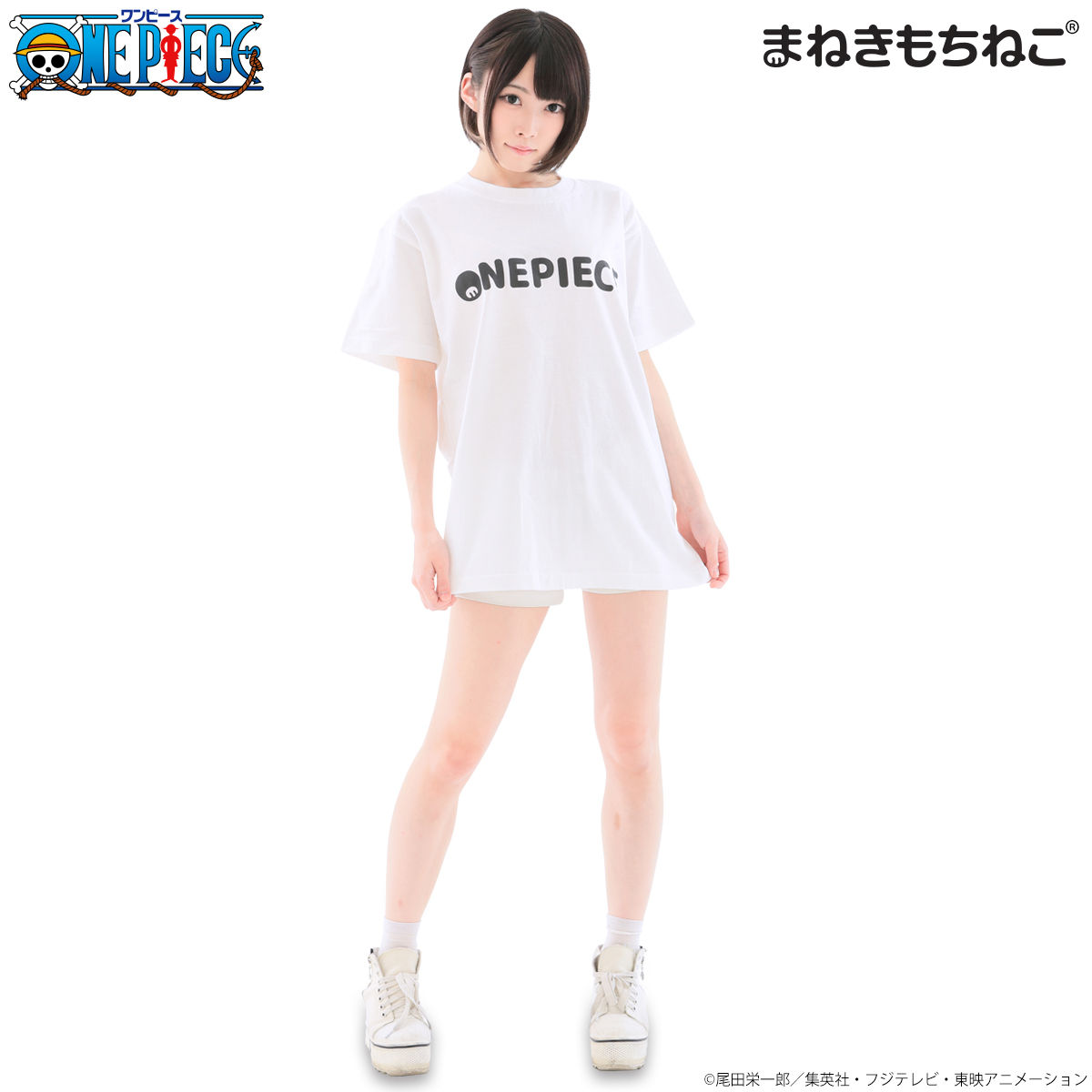 ワンピース Tシャツ 白 まねきもちねこ ワンピース Tシャツ 白 | ONE PIECE（ワンピース