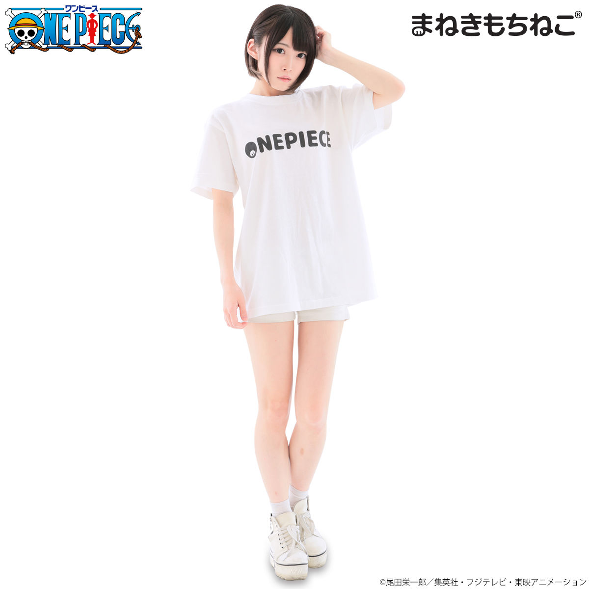 まねきもちねこ ワンピース Tシャツ 白 | ONE PIECE（ワンピース