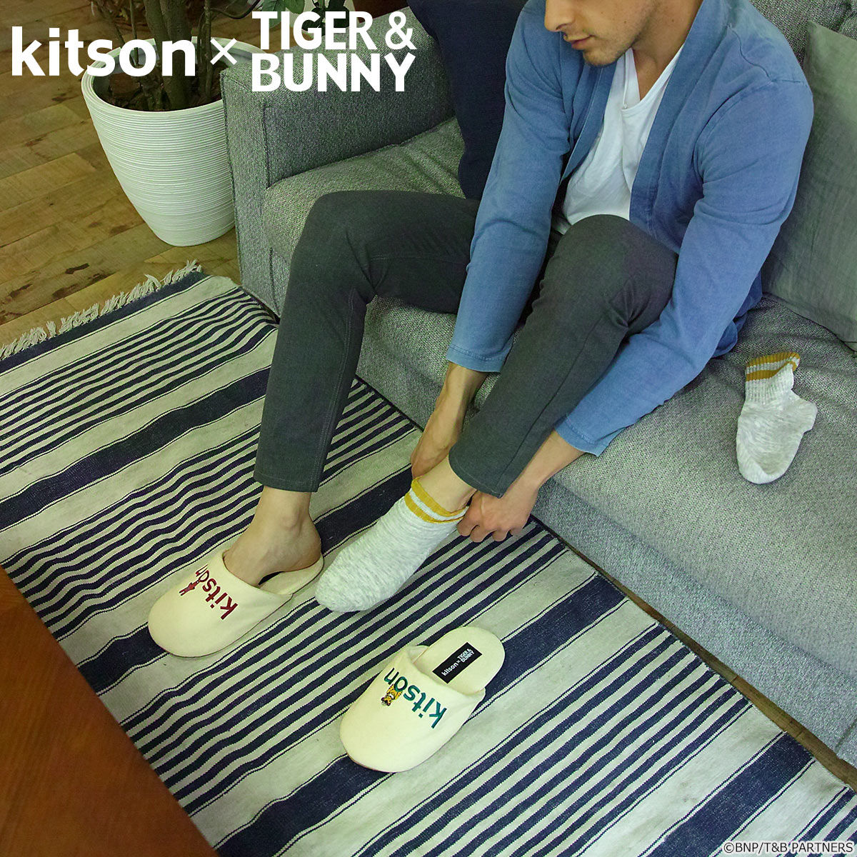 kitson × TIGER & BUNNY ルームシューズ＆ポーチ ※オリジナルハンカチ