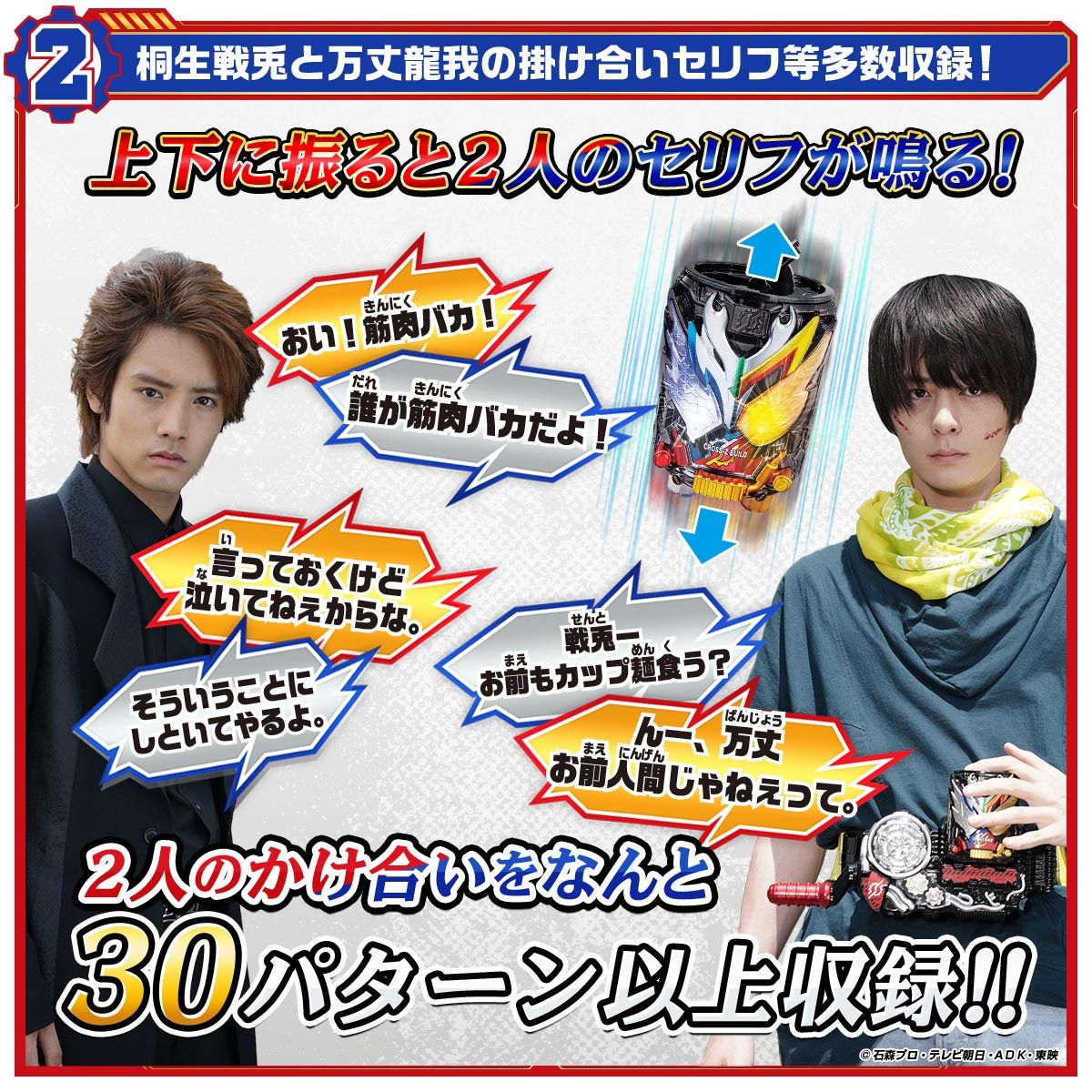 仮面ライダービルド 特典 ブロマイド 桐生戦兎 万丈龍我 犬飼貴丈 赤楚 