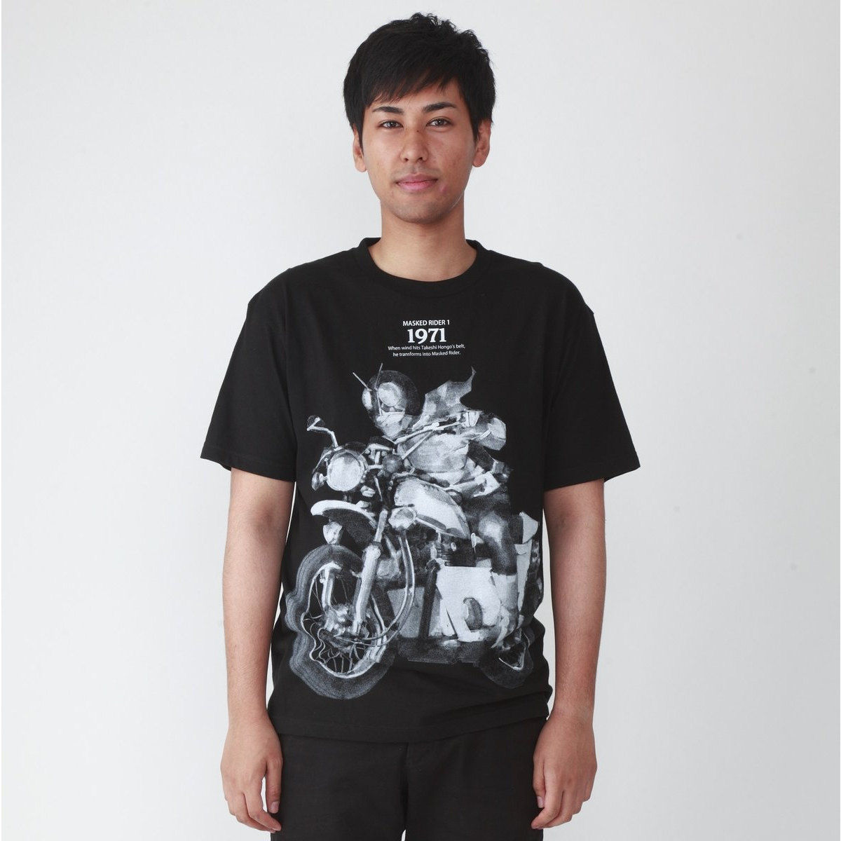 菅原芳人計画 仮面ライダー旧1号・初期変身サイクロン柄Tシャツ | 仮面