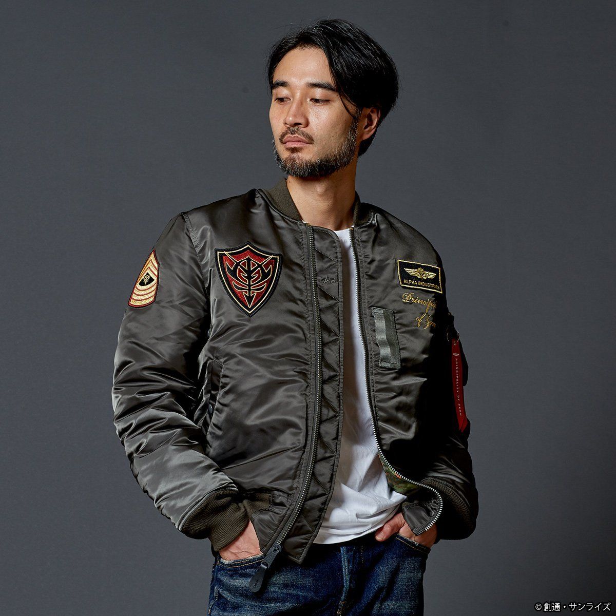 STRICT-G × ALPHA INDUSTRIES MA-1 『機動戦士ガンダム』40周年記念 ジオン軍モデル| プレミアムバンダイ