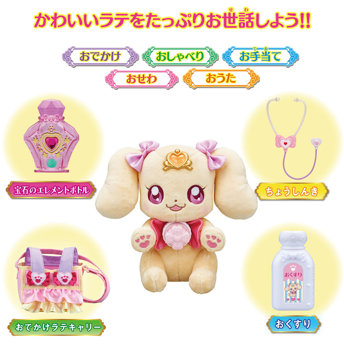 【国内全数検品】ヒーリングっど　プリキュア 　おしゃべりラテ　おでかけセット キャラクターグッズ