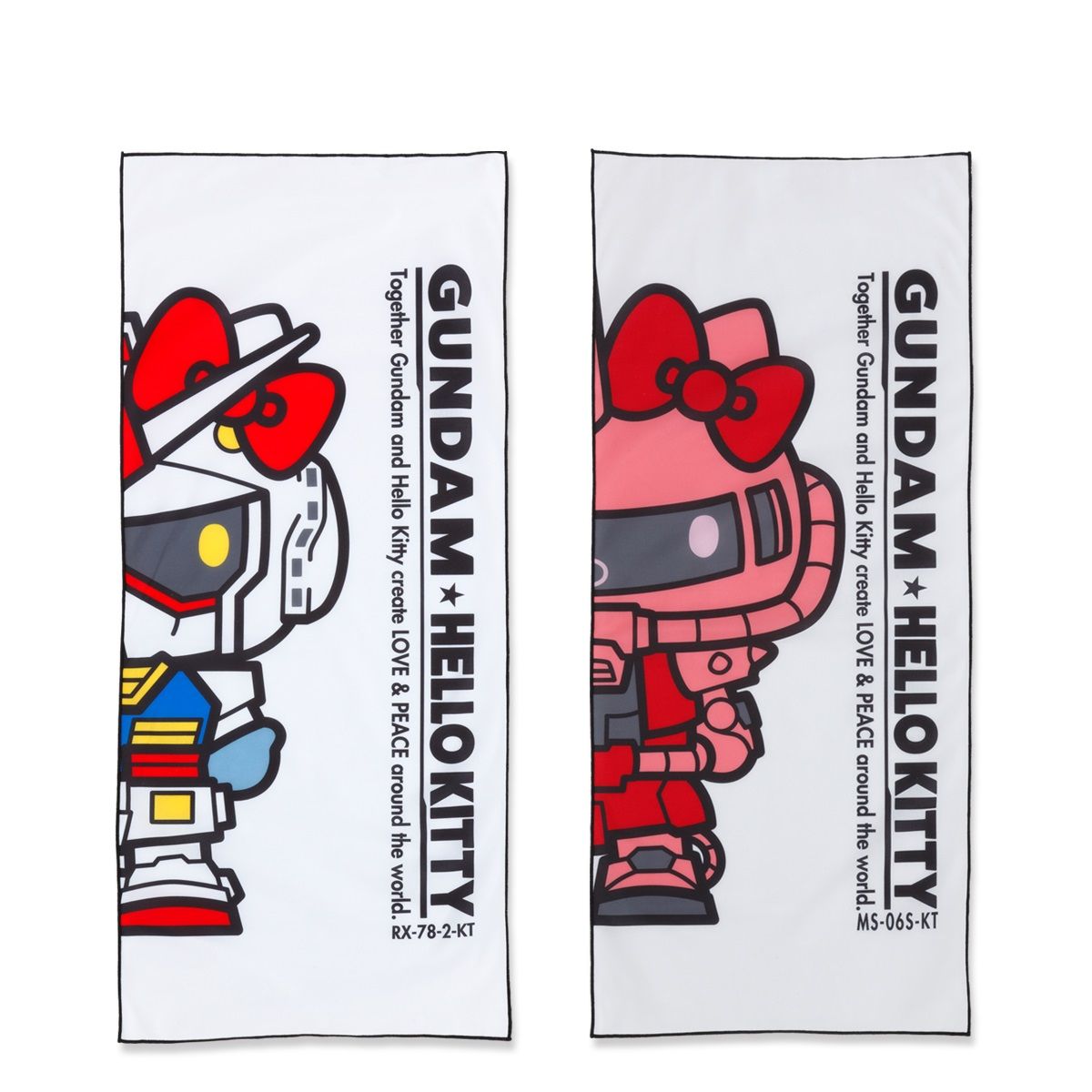 ガンダム VS ハローキティ 和解企画 ダブルクロスフェイスタオル