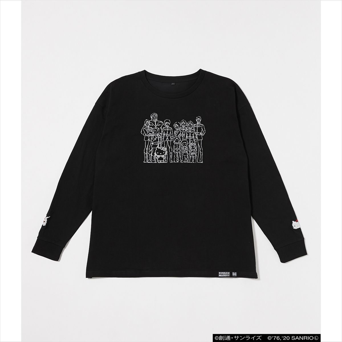 【激レア】ガンダム×ハローキティ　コラボ　Tシャツ　サイズL ブラック ガンダム×ハローキティ×R4G キャラ設定資料にハローキティ入っちゃった
