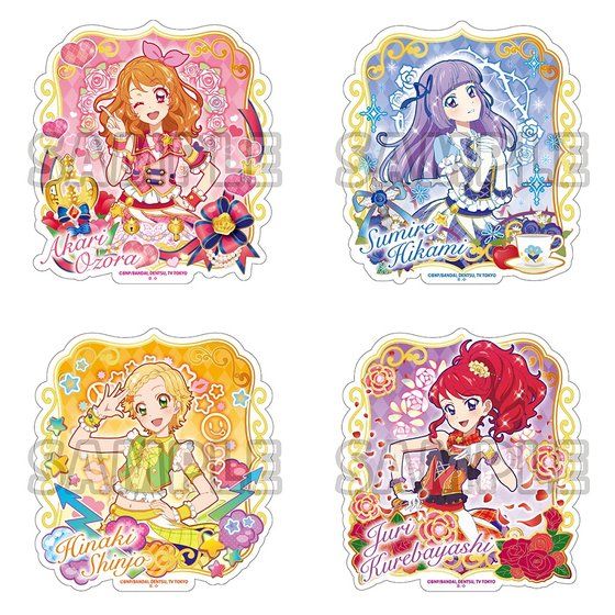 希少 オールアイカツダイカットステッカー あいね みお ピュアパレット プレミアムバンダイ＞オールアイカツ！ダイカットステッカー