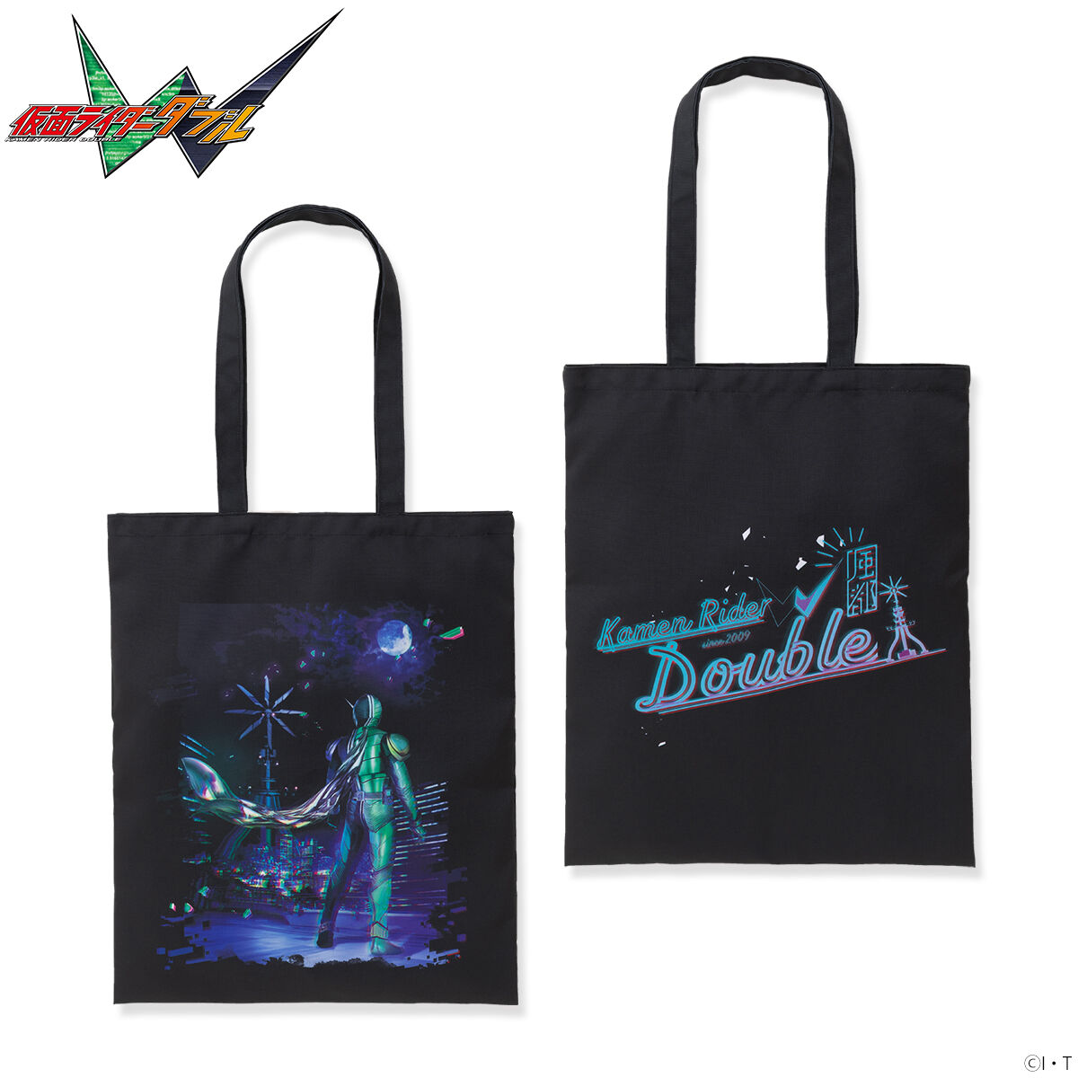 仮面ライダーｗ サイクロンジョーカーと風都背景 トートバッグ 仮面ライダーw ダブル ファッション アクセサリー バンダイナムコグループ公式通販サイト