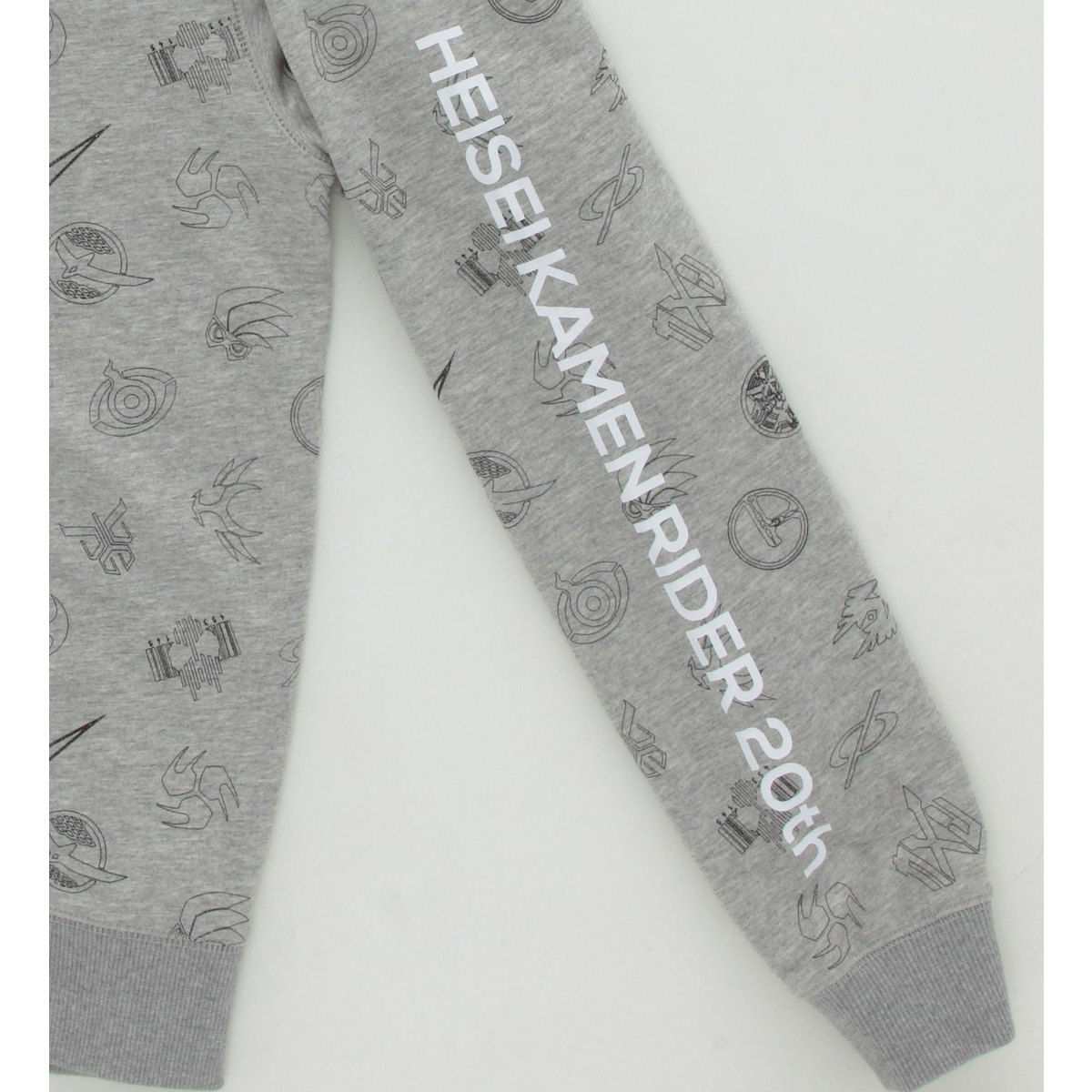 平成仮面ライダー20th 総柄ジップアップパーカー（杢グレー） | 仮面