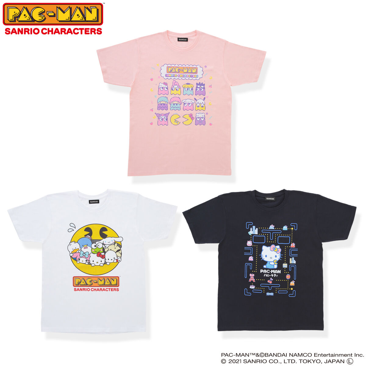 パックマン×サンリオキャラクターズ Tシャツ (全3種) | サンリオ