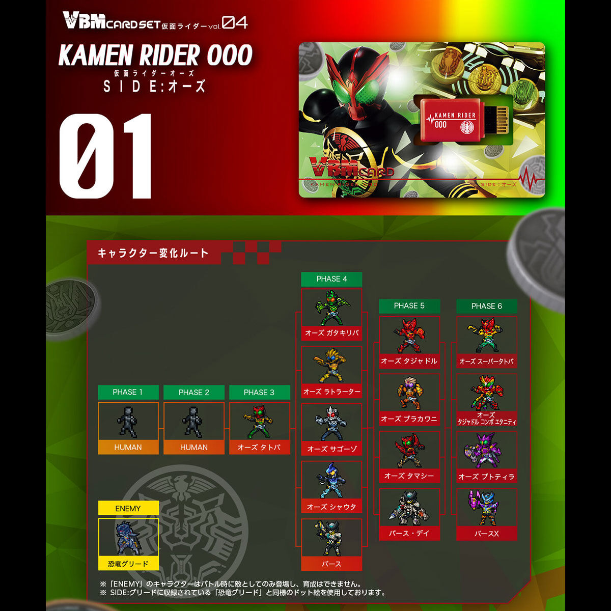 VBMカードセット 仮面ライダーvol.4 仮面ライダーオーズ SIDE
