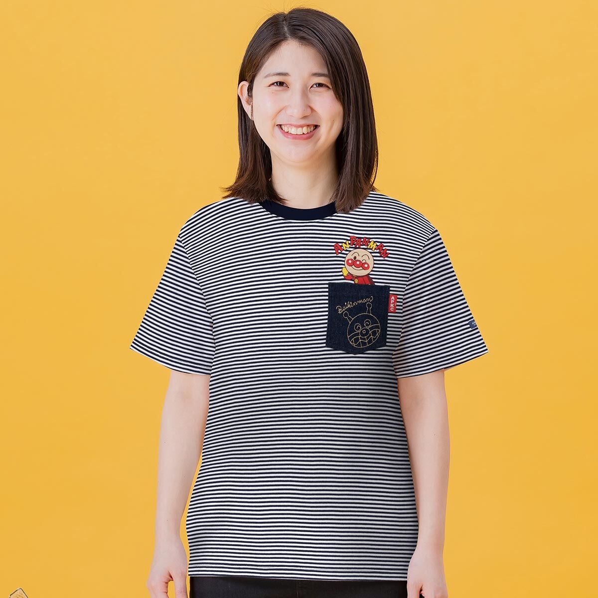 ボーダーデニムポケットtシャツ大人 それいけ アンパンマン ファッション アクセサリー バンダイナムコグループ公式通販サイト