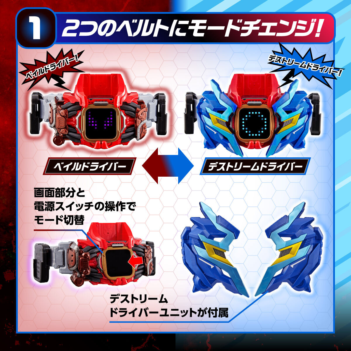 仮面ライダーリバイス 変身ベルト DXベイルドライバー＆デストリーム