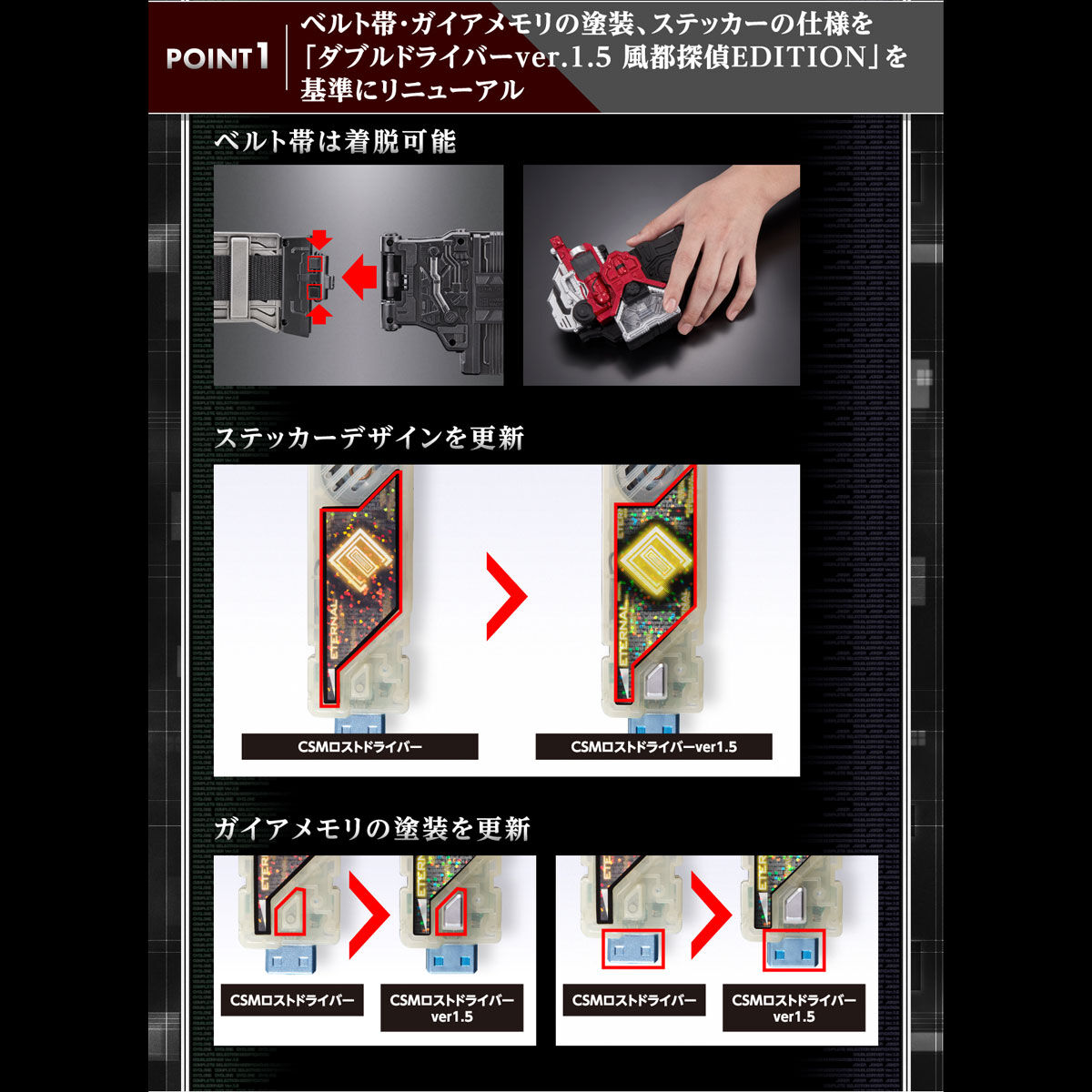 仮面ライダーW CMS ロストドライバー T2ガイアメモリ-