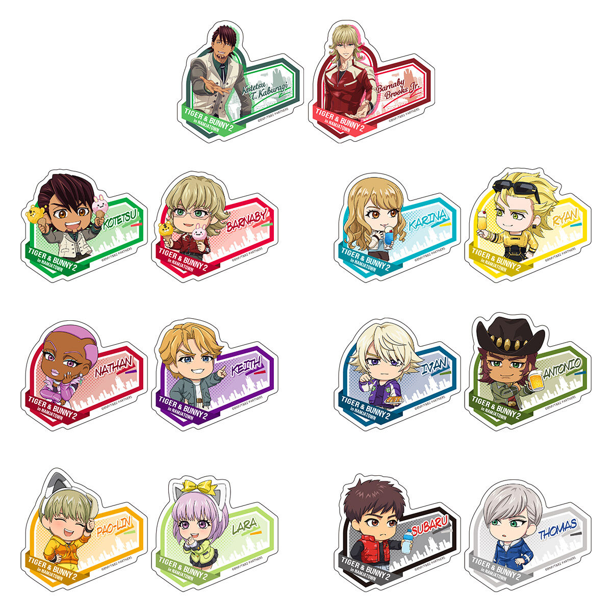 TIGER & BUNNY 2 in NAMJATOWN ステッカーコレクション(2枚入り