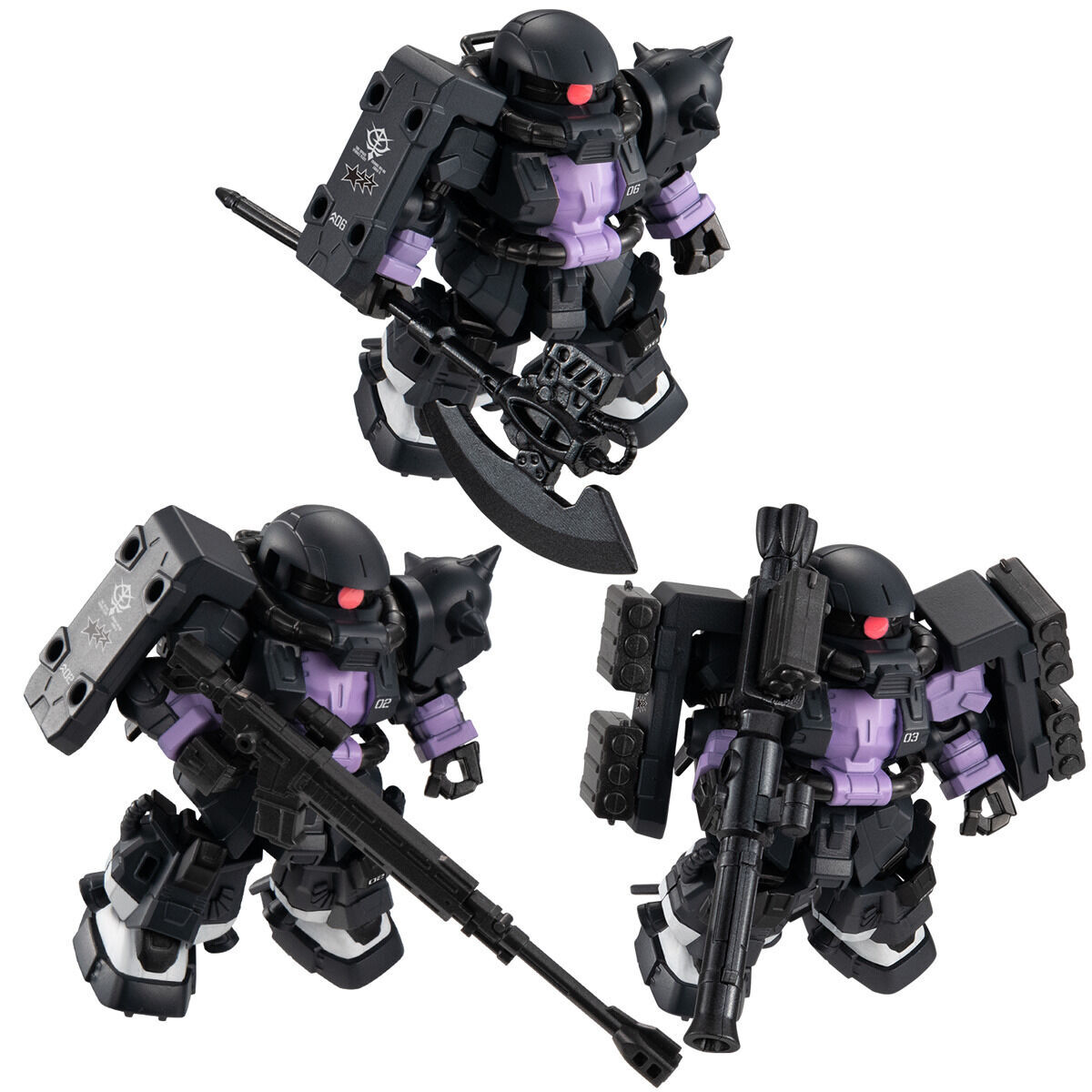 Mobility Joint Gundam : MS-06R-1A ZakuⅡ High Mobility Type Black Tri-Stars Custom(Gundam The Origin Ver.) 3 set